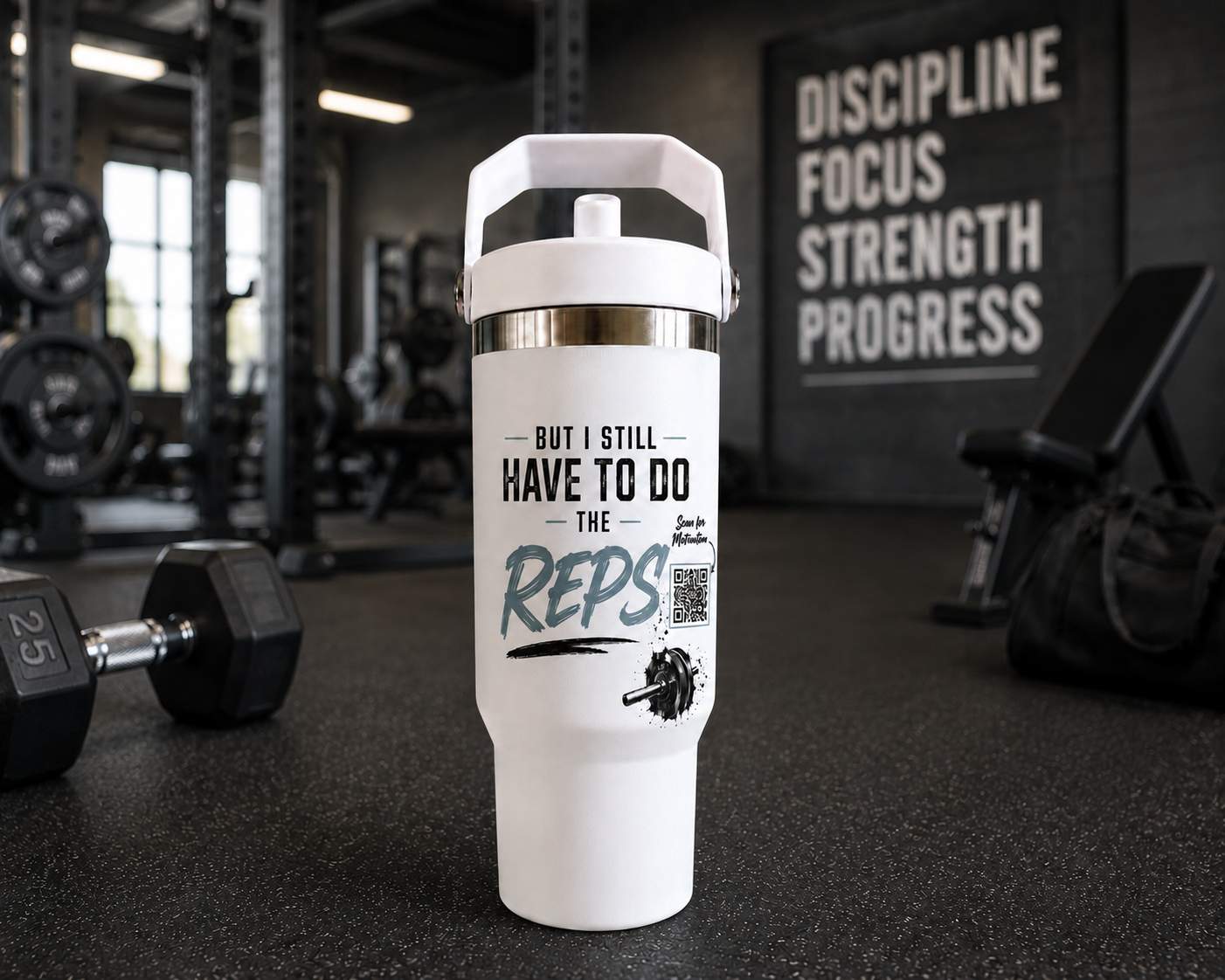 God Gives Me Strength tumbler back